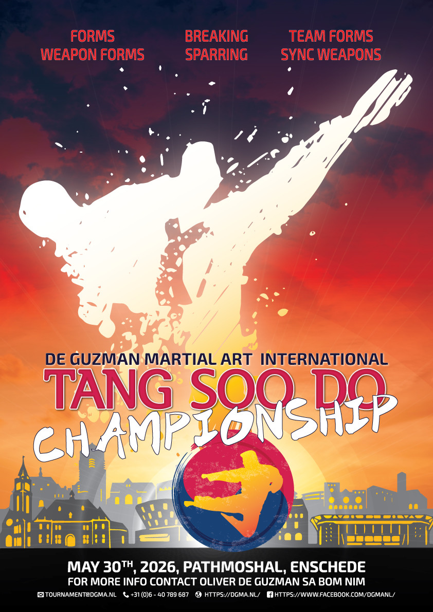 Het DGMA International Tang Soo Do Championship 2026 wordt op 30 mei gehouden in de Pathmoshal in Enschede